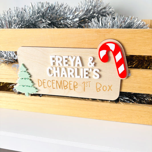 Christmas Themed Crate Personalised Plaque