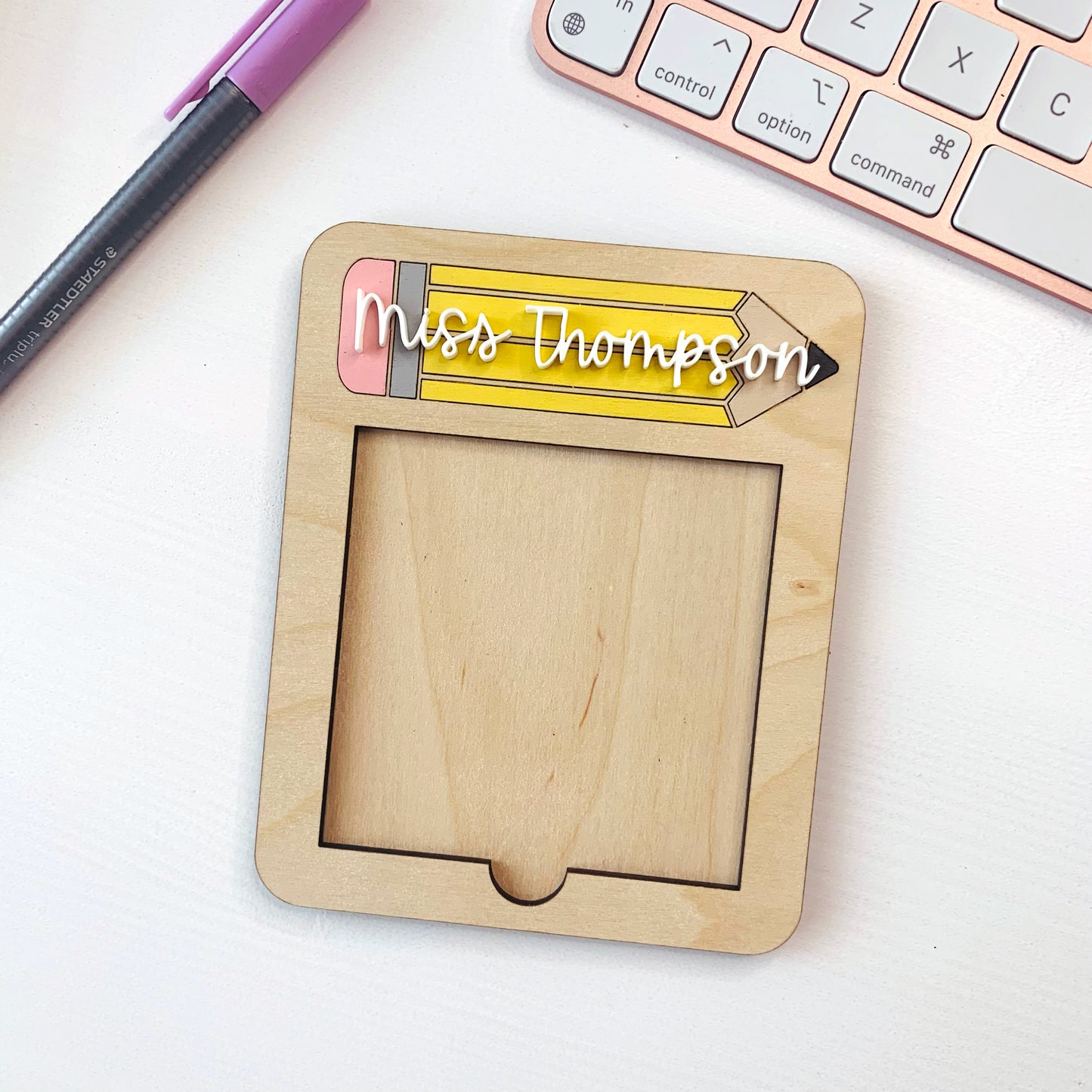 Personalised Pencil Post-It Note Holder