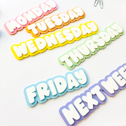 Acrylic Days of the Week Layered Plaques