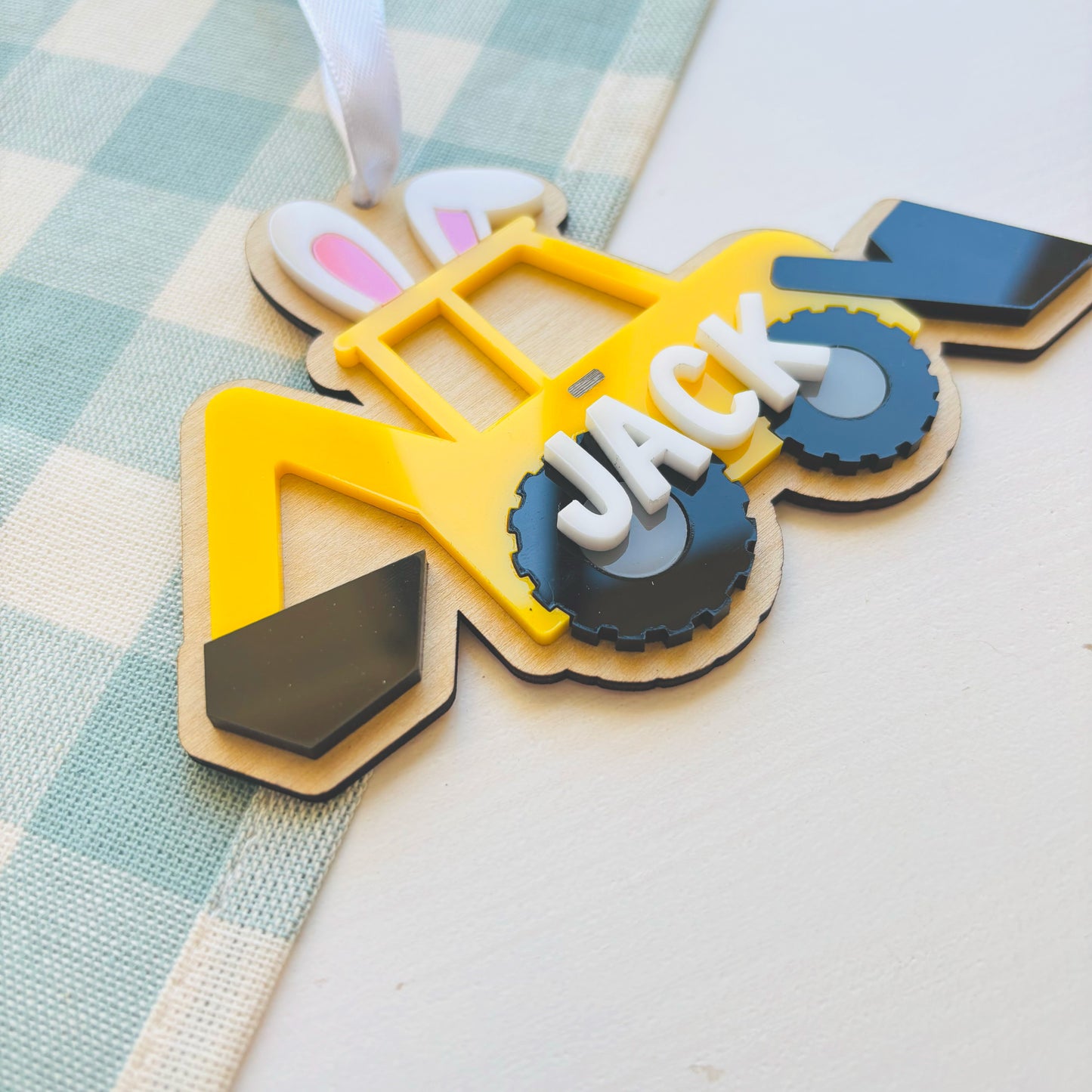 Construction Digger Easter Basket Tag