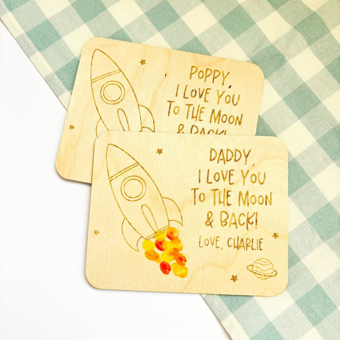 To the Moon and Back Personalised Craft Plaque