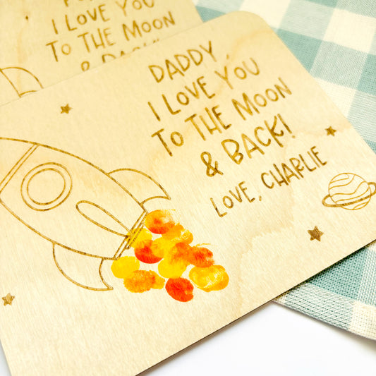 To the Moon and Back Personalised Craft Plaque