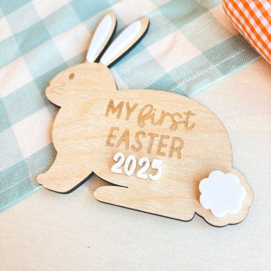 Rabbit Shaped My First Easter Plaque