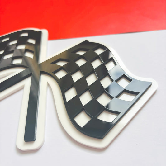 Checkered Flags Acrylic Wall Sign