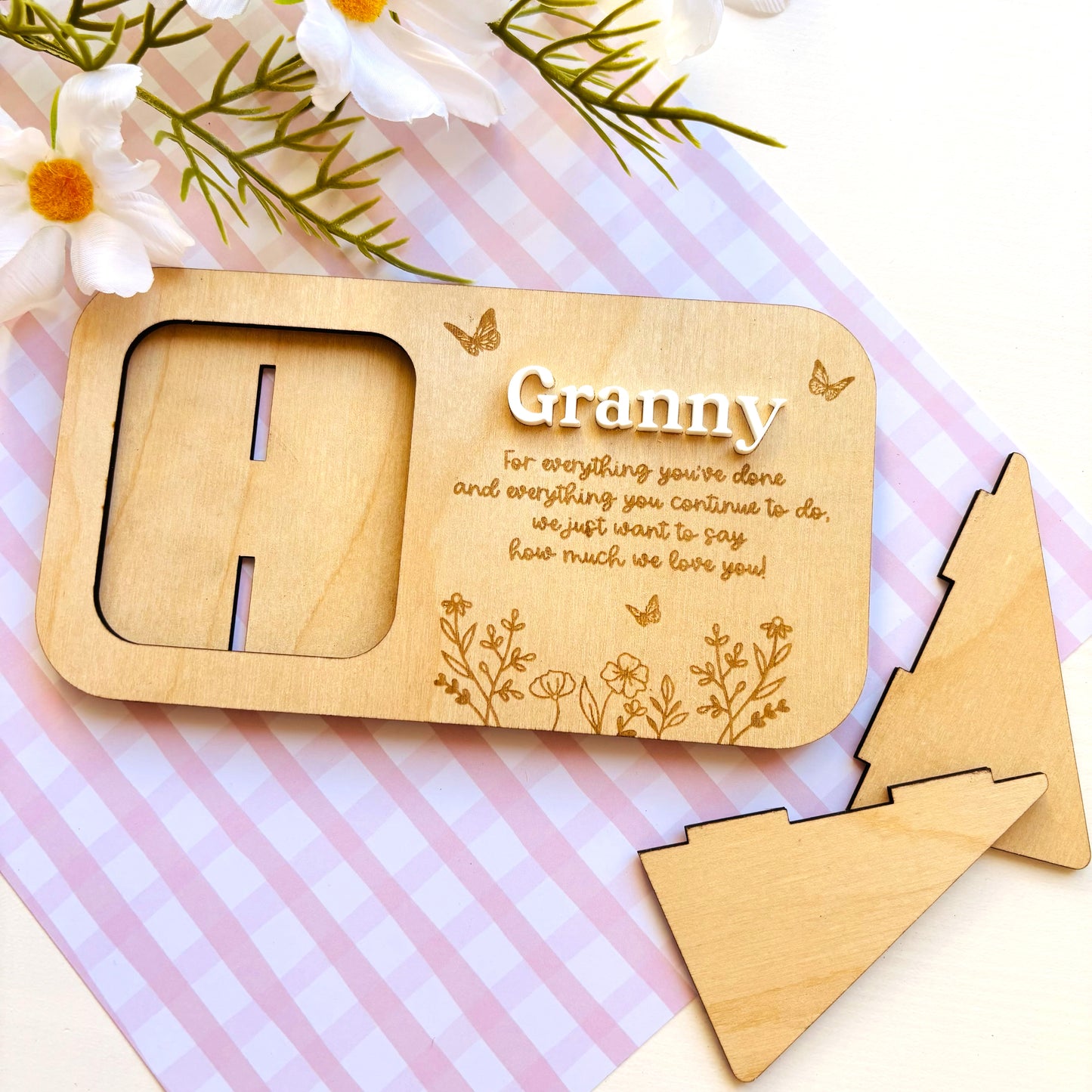 Personalised Free-Standing Floral Photo Frame