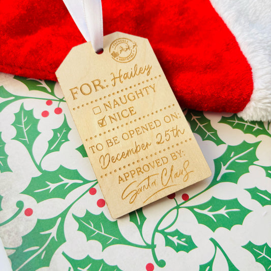 Personalised Engraved Christmas Gift Tag