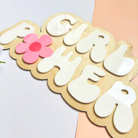 Girl Power Floral Wall Plaque