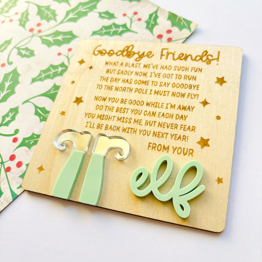 Goodbye From Your Elf Plaque