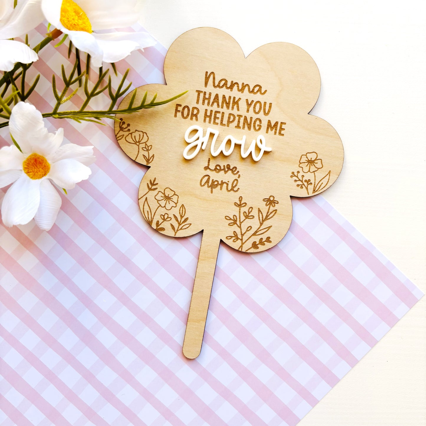 Thank You for Helping Me Grow Plant Stake