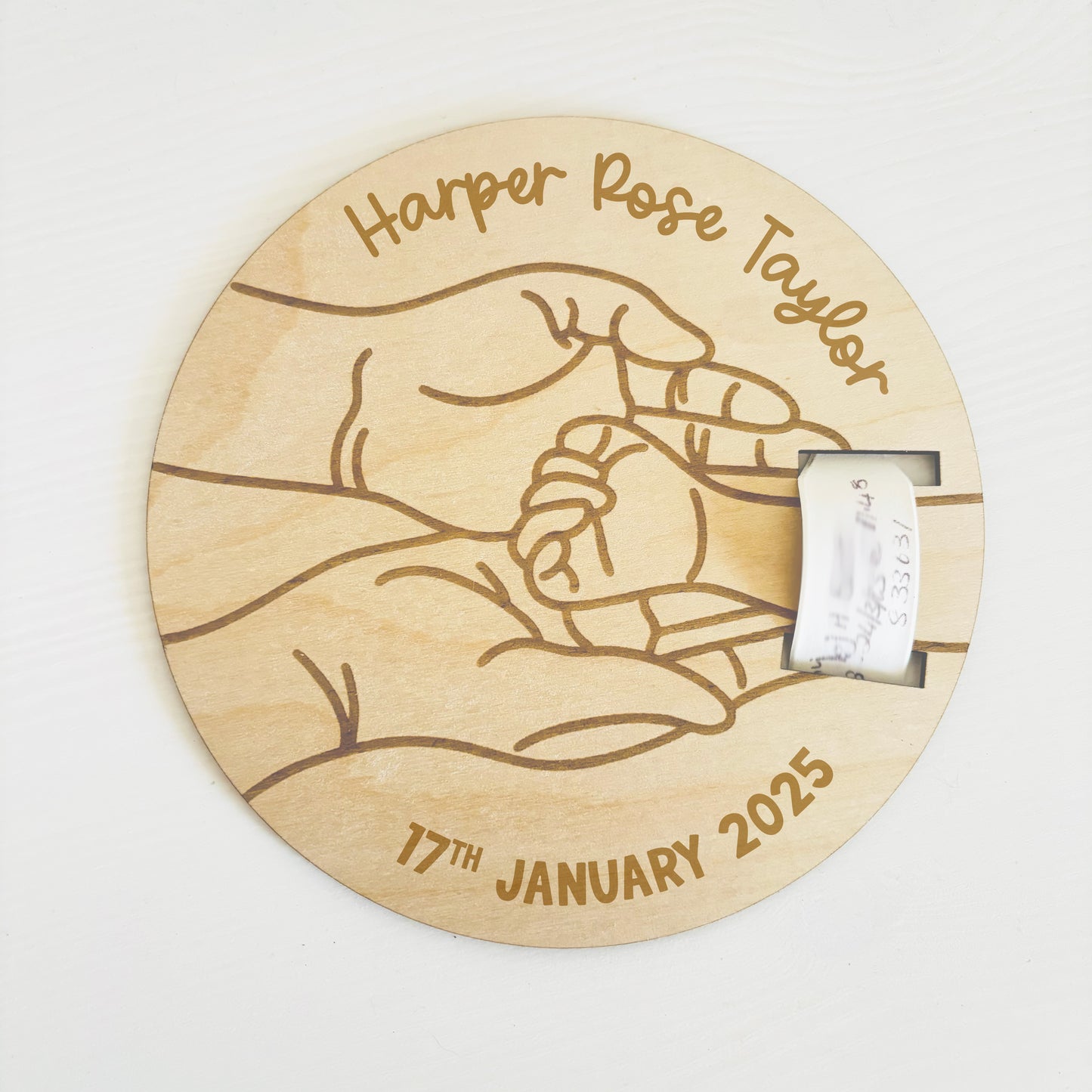 Personalised Hospital Bracelet Keepsake Birth Plaque