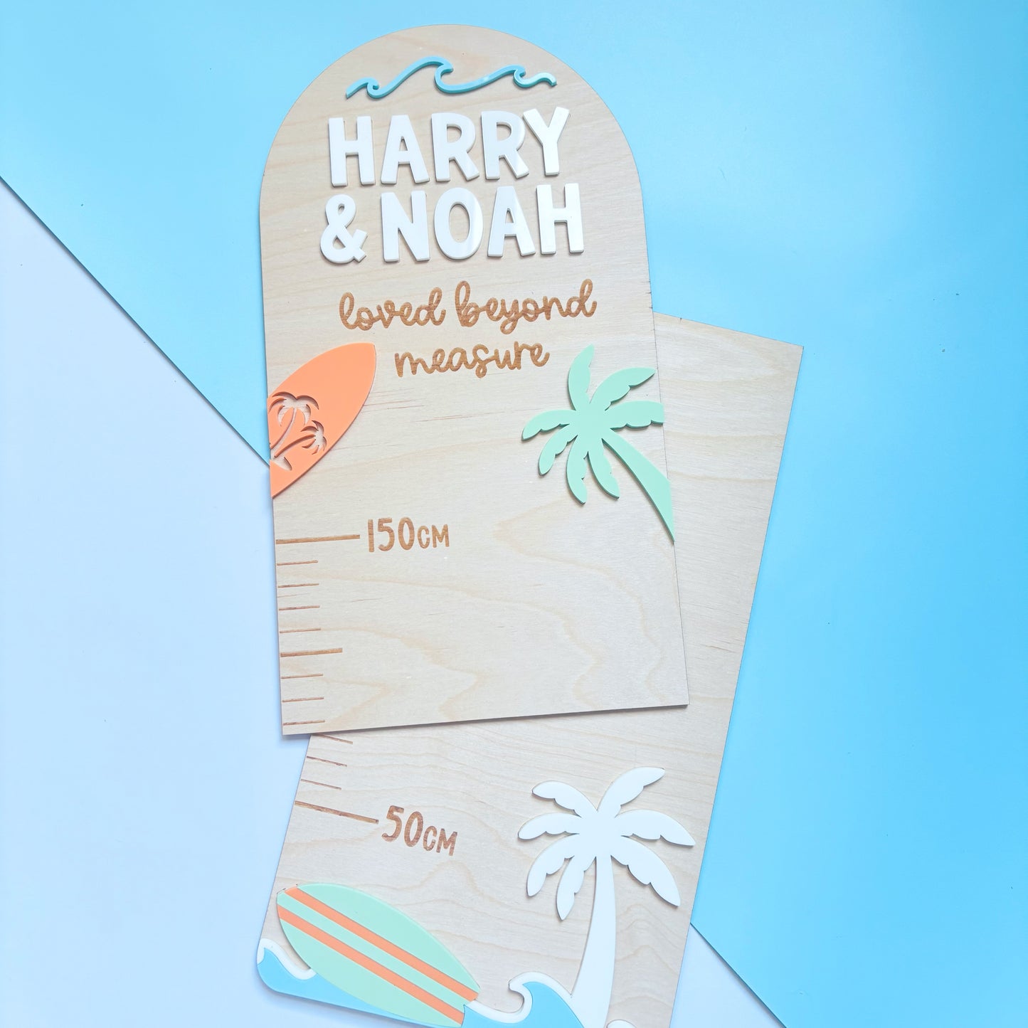 Surfs Up Personalised Height Chart