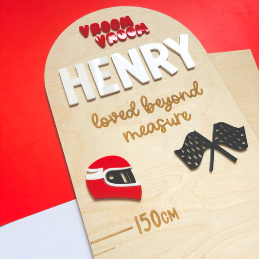 Little Racer Personalised Height Chart
