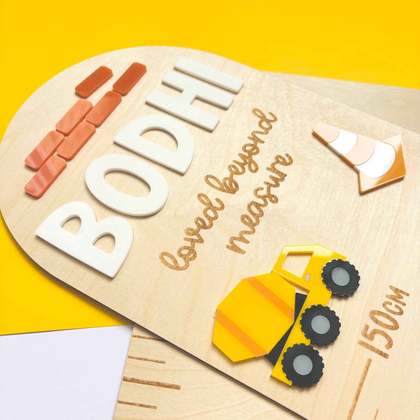 Under Construction Personalised Height Chart