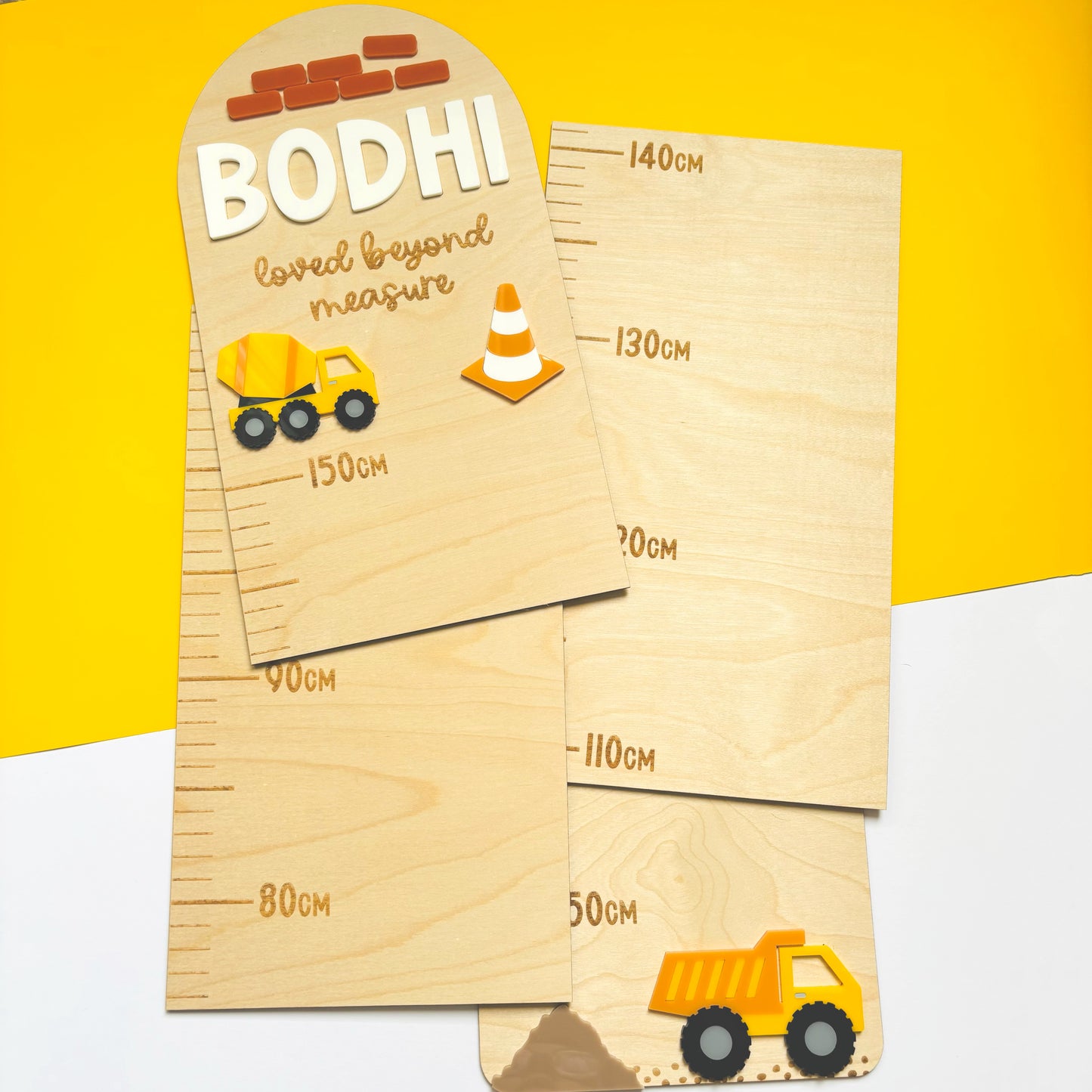 Under Construction Personalised Height Chart