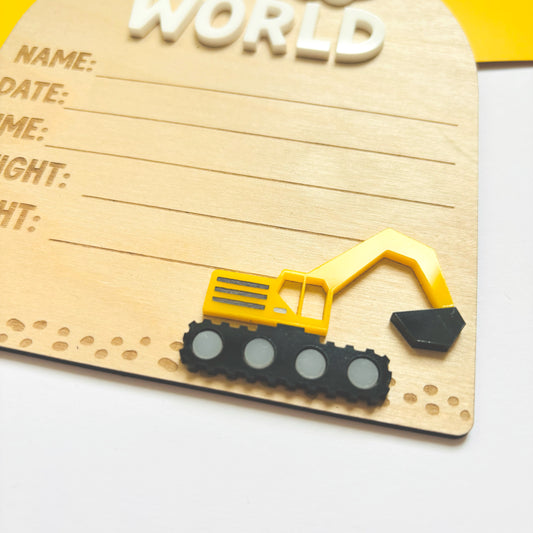 Under Construction Birth Announcement Plaque