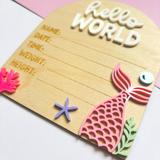 Under the Sea Birth Announcement Plaque