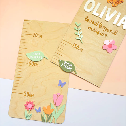 Personalised In Bloom Height Chart Markers