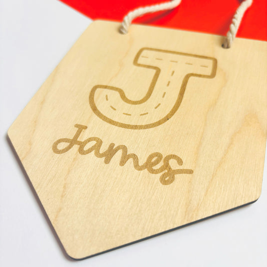 Personalised Road Letter Hanging Banner