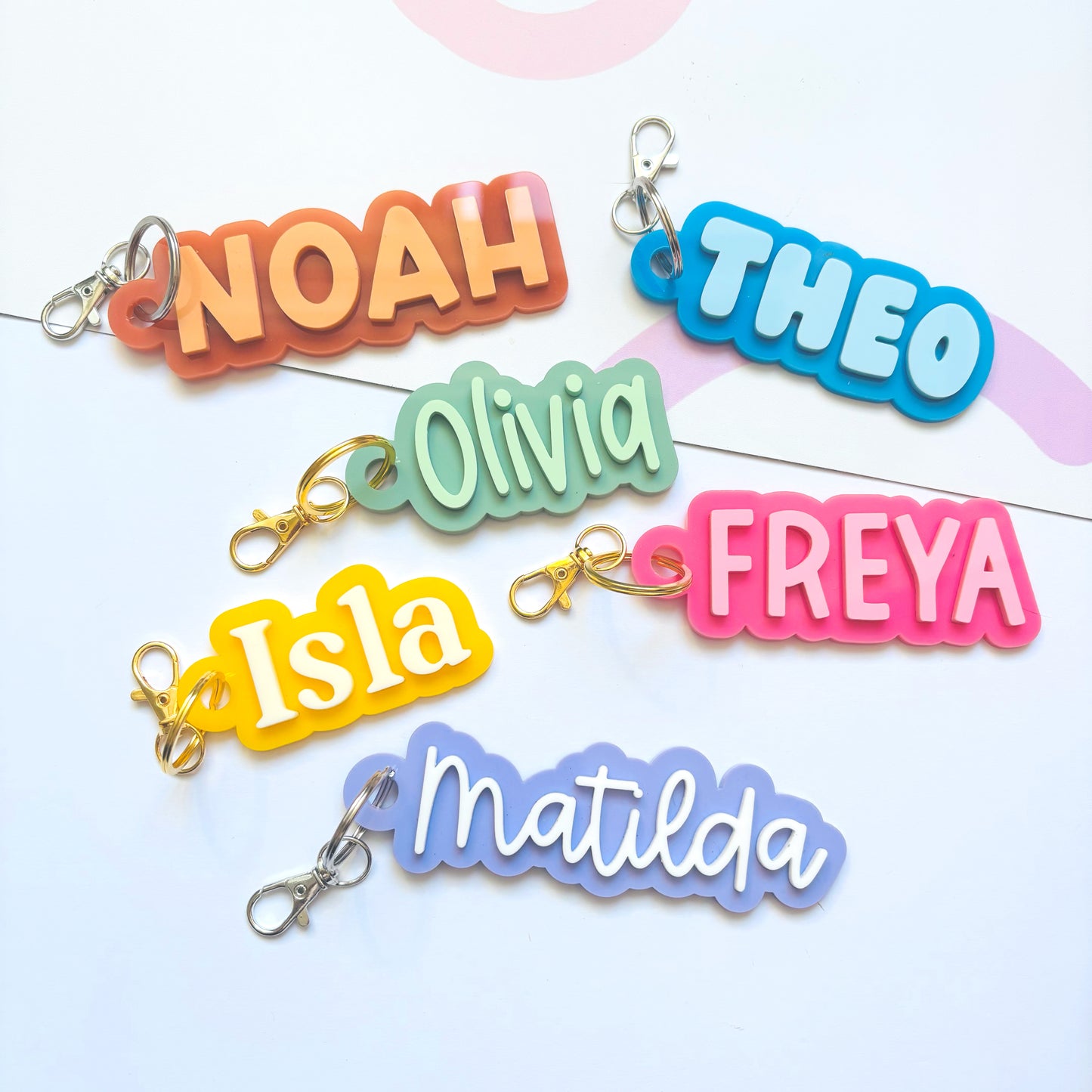 Personalised Acrylic Name Keyring