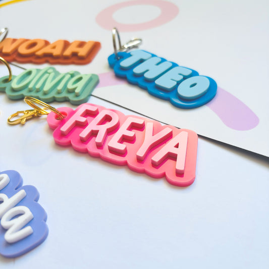 Personalised Acrylic Name Keyring