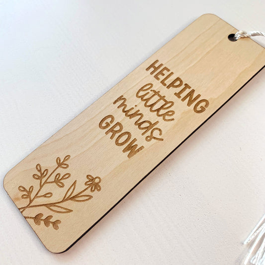 Helping Little Minds Grow Engraved Bookmark