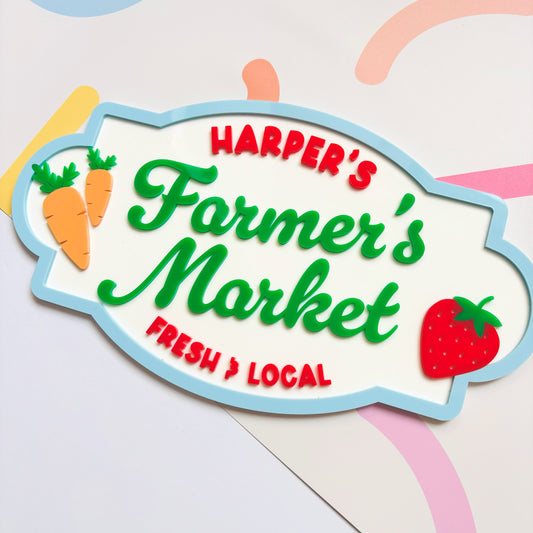 Farmer's Market Personalised Play Sign Set