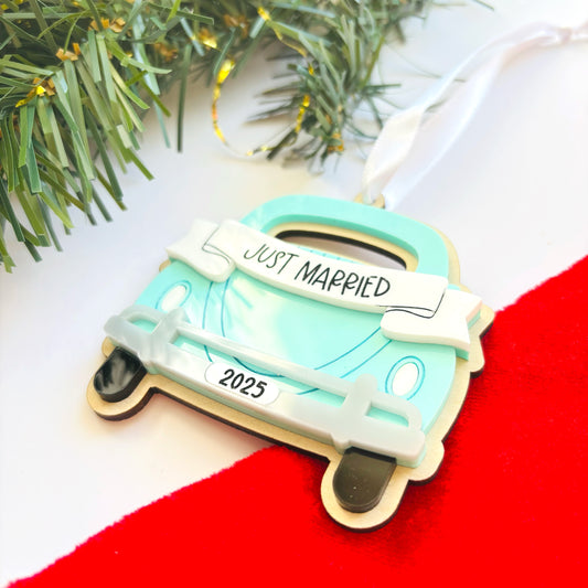 Just Married Christmas Ornament