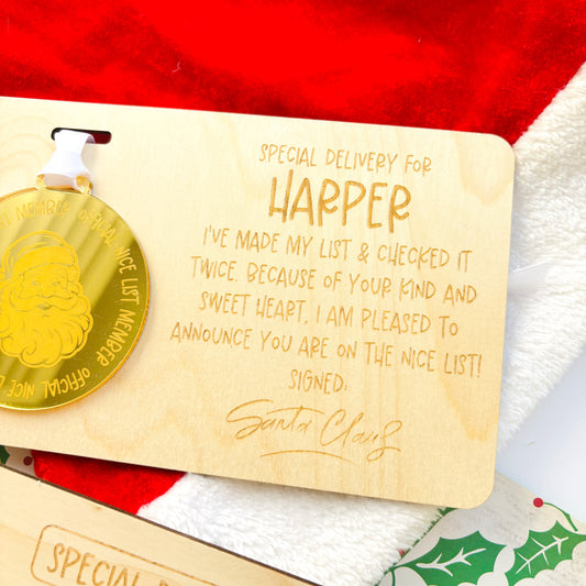 Personalised Nice List Award and Medal