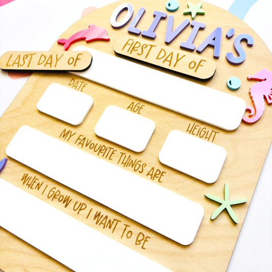 Under the Sea Personalised Back to School Board