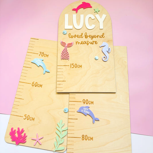 Personalised Under the Sea Height Chart Markers