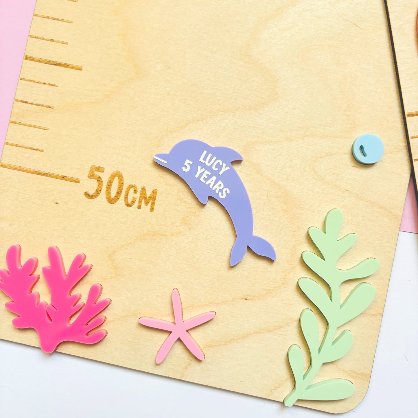 Personalised Under the Sea Height Chart Markers