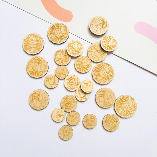 Australian Wooden Play Money Set