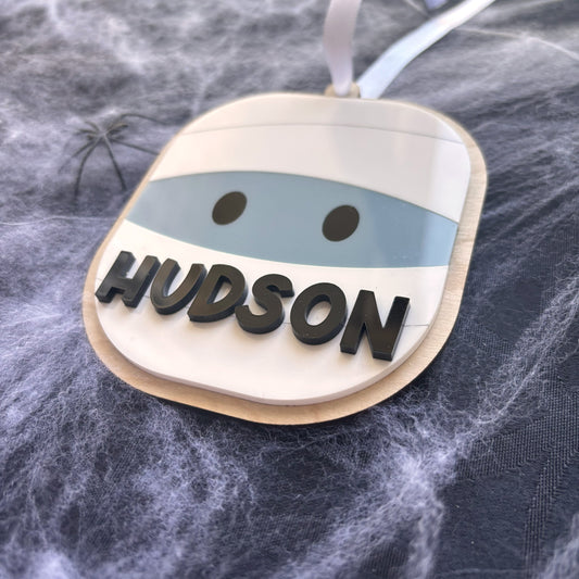 Personalised Mummy Halloween Basket Tag