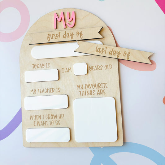 My First/Last Day of School Board