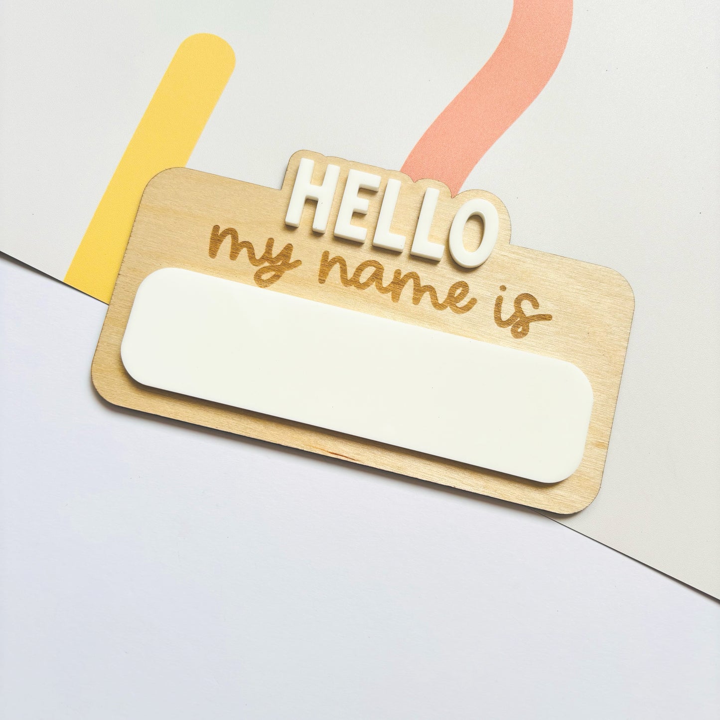 'Hello My Name Is' Birth Announcement Plaque
