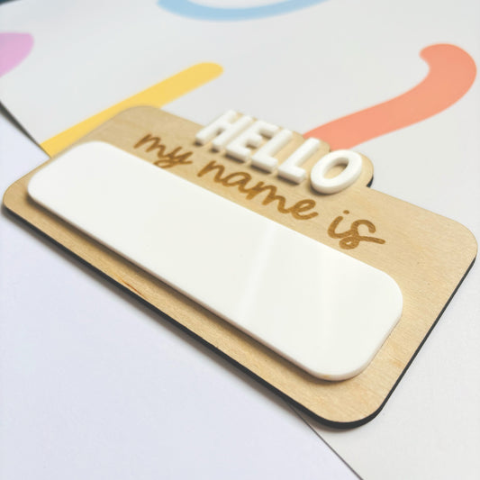 'Hello My Name Is' Birth Announcement Plaque