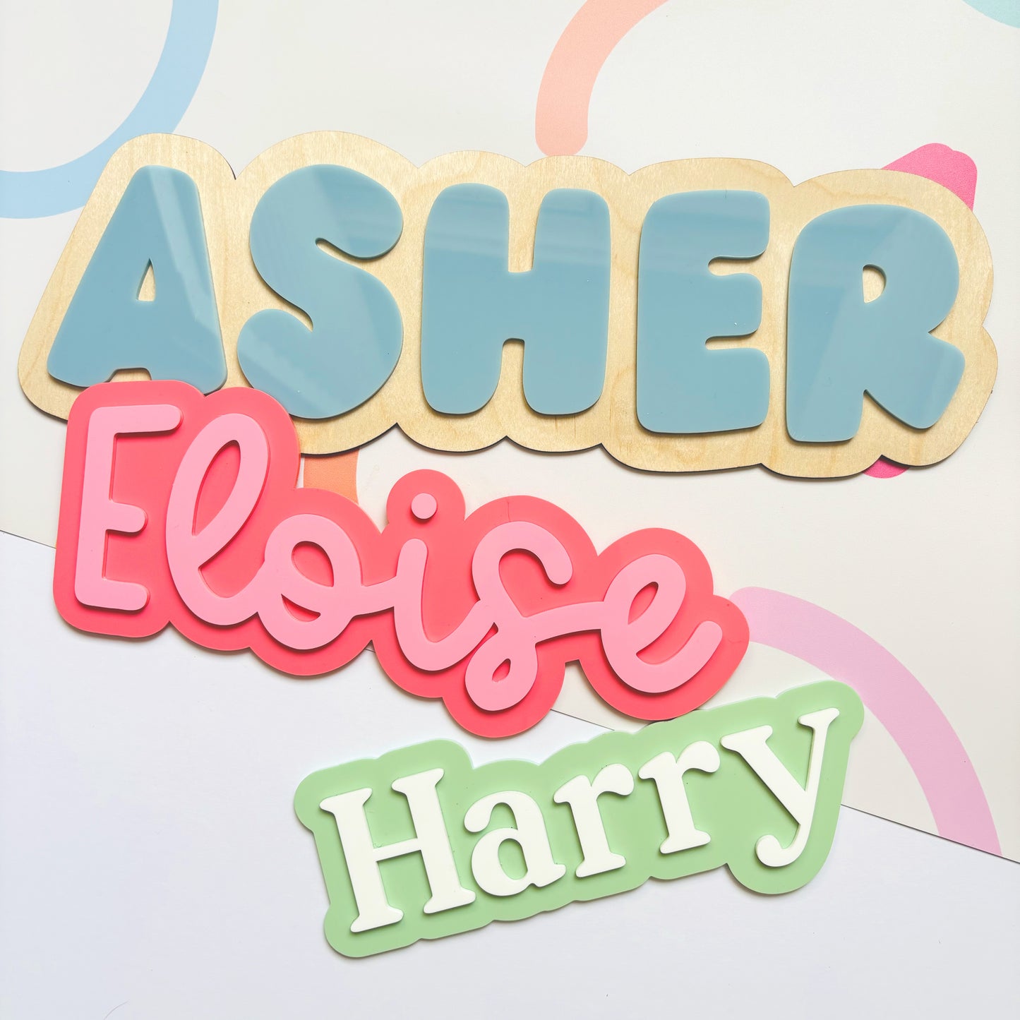 Layered Acrylic Personalised Name Plaque