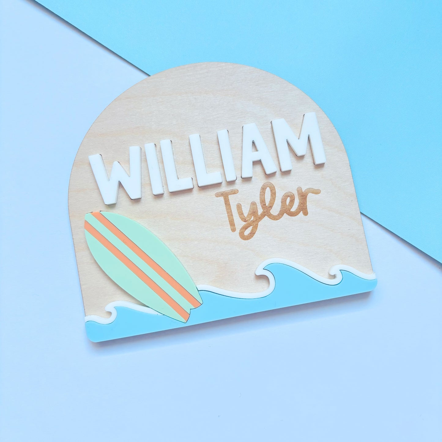Surfs Up Name Announcement Plaque