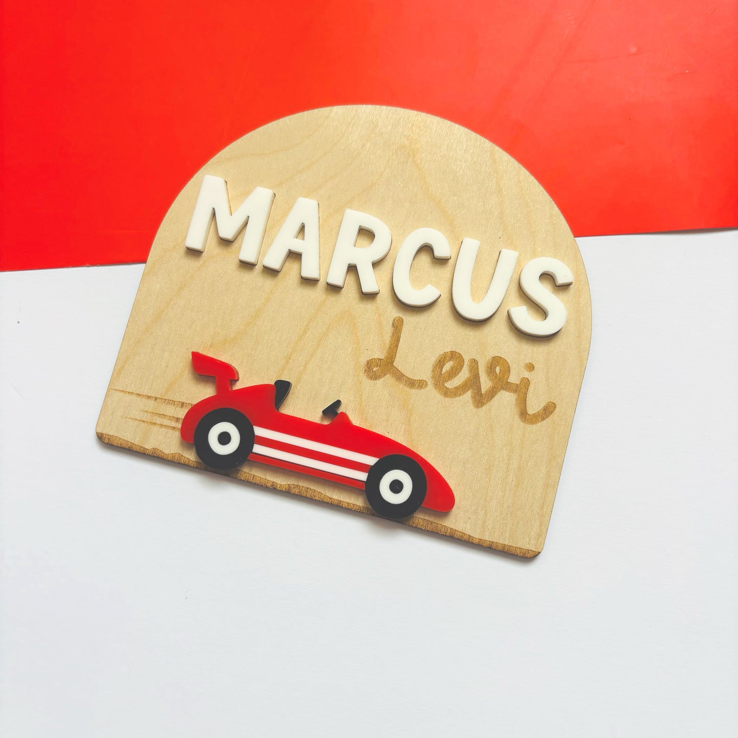 Little Racer Name Announcement Plaque