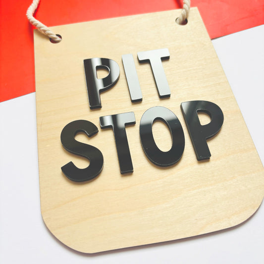 Pit Stop Hanging Banner