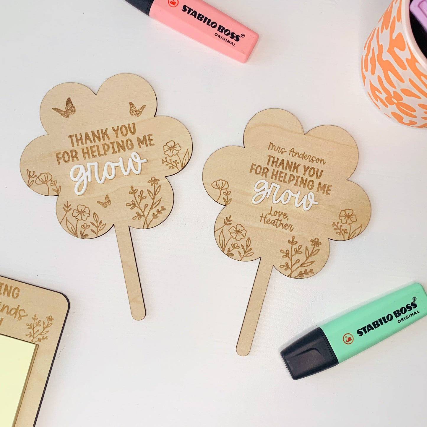Thank You For Helping Me Grow Teacher Gift Plant Stake