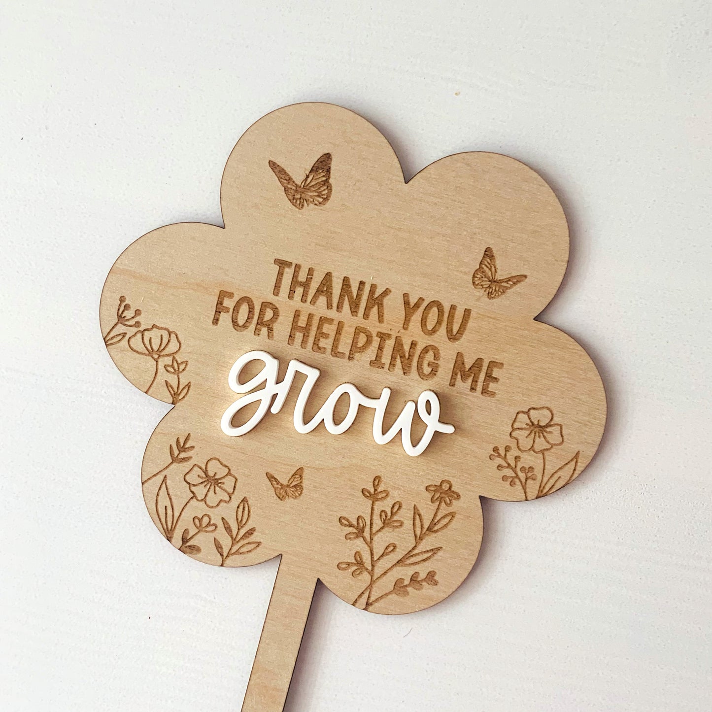 Thank You For Helping Me Grow Teacher Gift Plant Stake