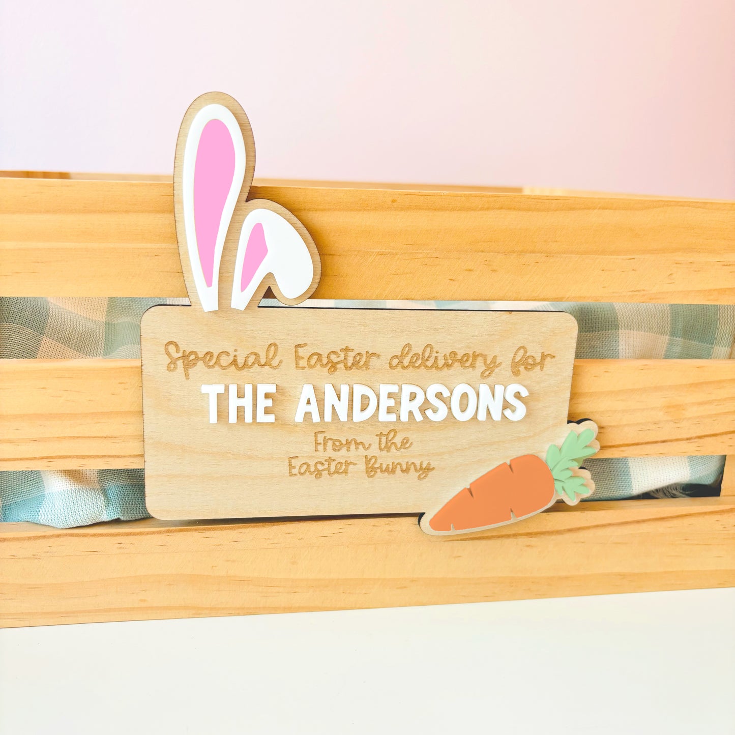 Easter Crate Personalised Plaque