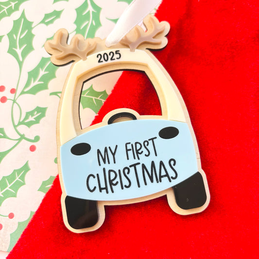 First Christmas Cozy Coupe Reindeer Christmas Ornament