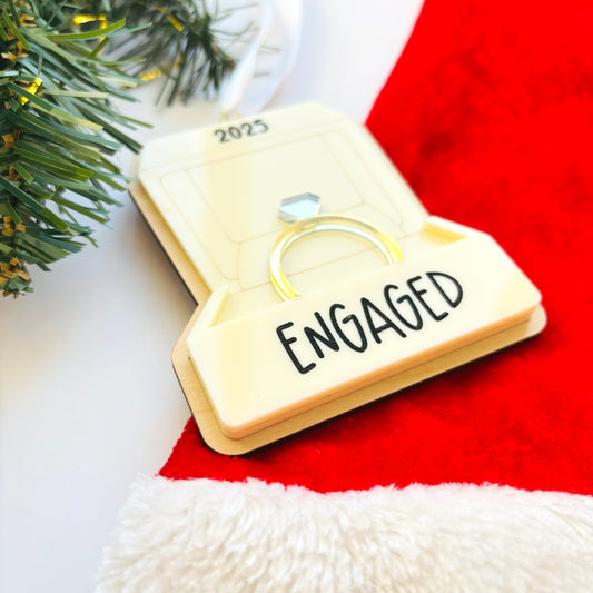 Engaged Ring Box Christmas Ornament