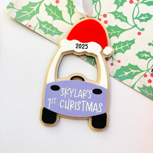 First Christmas Cozy Coupe Santa Hat Christmas Ornament