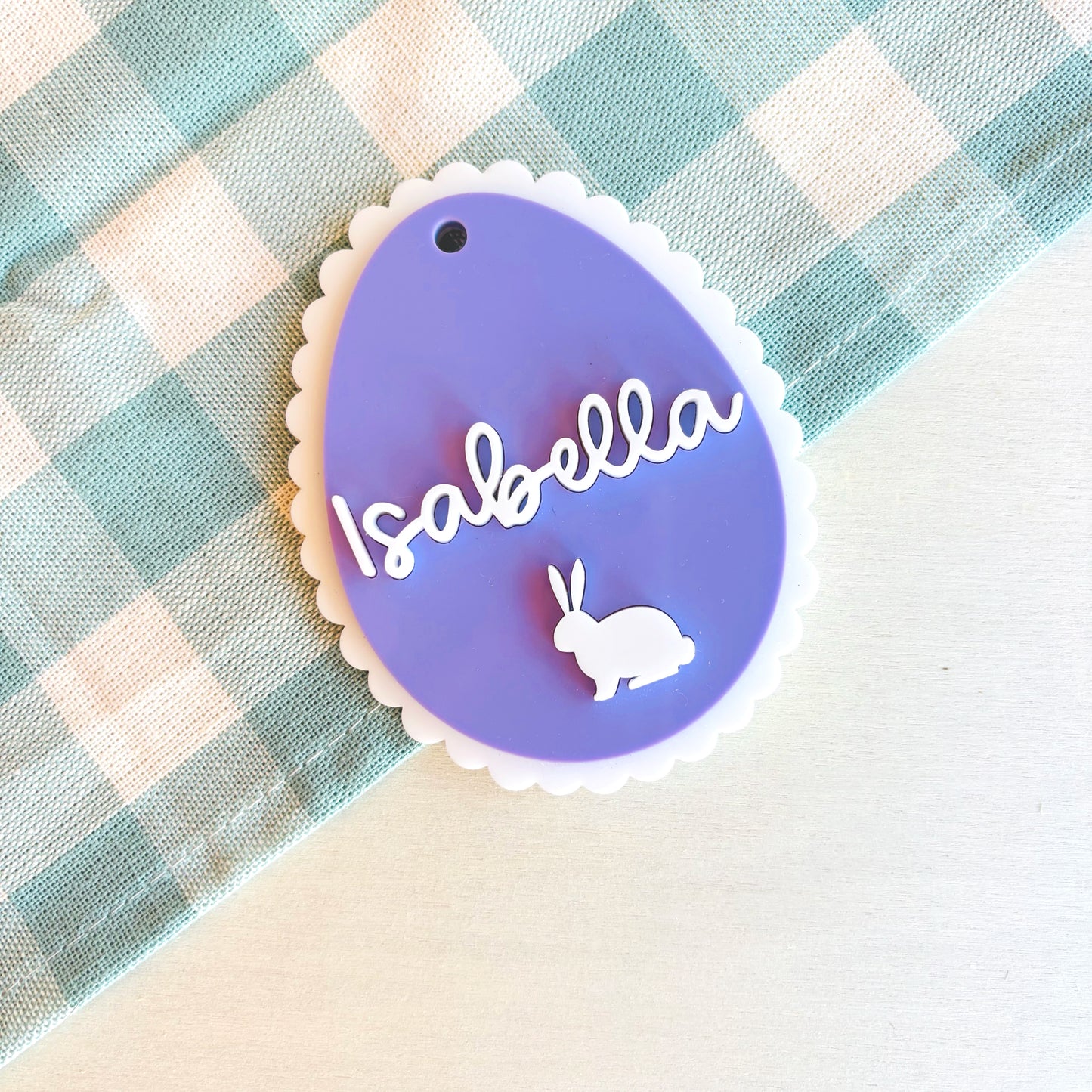Personalised Acrylic Scalloped Easter Basket Tag