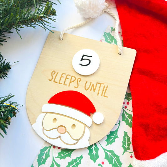 Sleeps Until Santa Countdown Sign