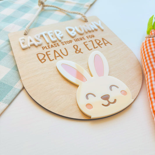 Personalised Easter Bunny Please Stop Here Sign