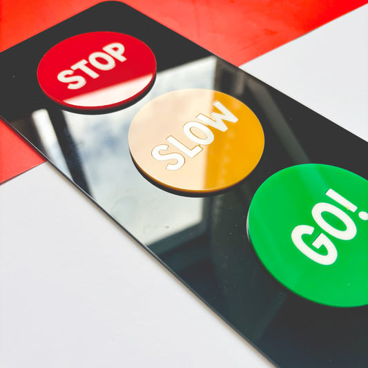 Traffic Light Acrylic Wall Sign